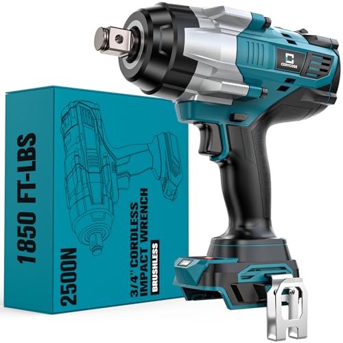 Cordless Impact Wrench 3/4 inch for Makita 18V Battery, 1850ft-lbs (2500N.m) Brushless Electric Impact Gun, High Torque Impact Driver, Bare Tool Only，for Heavy-Duty Automotive &amp; Industrial Tasks