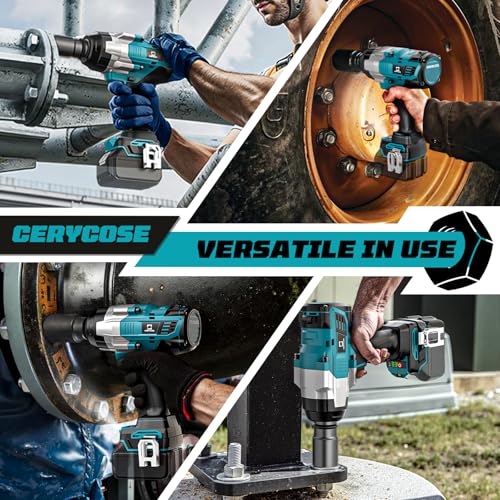 Cordless Impact Wrench 3/4 inch for Makita 18V Battery, 1850ft-lbs (2500N.m) Brushless Electric Impact Gun, High Torque Impact Driver, Bare Tool Only，for Heavy-Duty Automotive &amp; Industrial Tasks