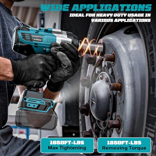 Cordless Impact Wrench 3/4 inch for Makita 18V Battery, 1850ft-lbs (2500N.m) Brushless Electric Impact Gun, High Torque Impact Driver, Bare Tool Only，for Heavy-Duty Automotive &amp; Industrial Tasks