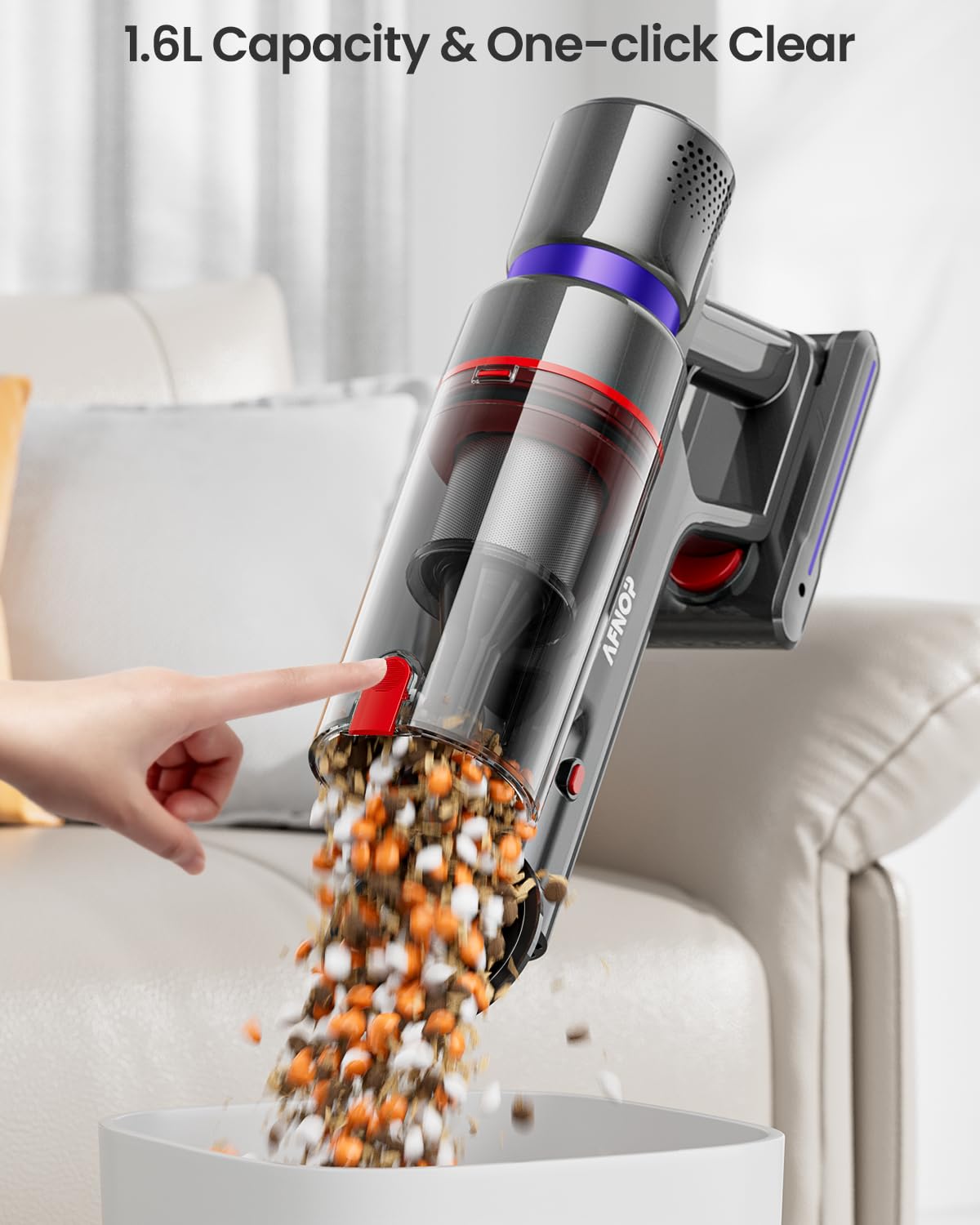 Cordless Vacuum Cleaner, 45Kpa 550W 65Mins Vacuum Cleaners for Home, Stick Vacuum with LED Touch Screen, Anti-tangle Wireless Vacuum, Rechargeable Cordless Vacuum for Pet Hair, Carpet, Hardwood Floor