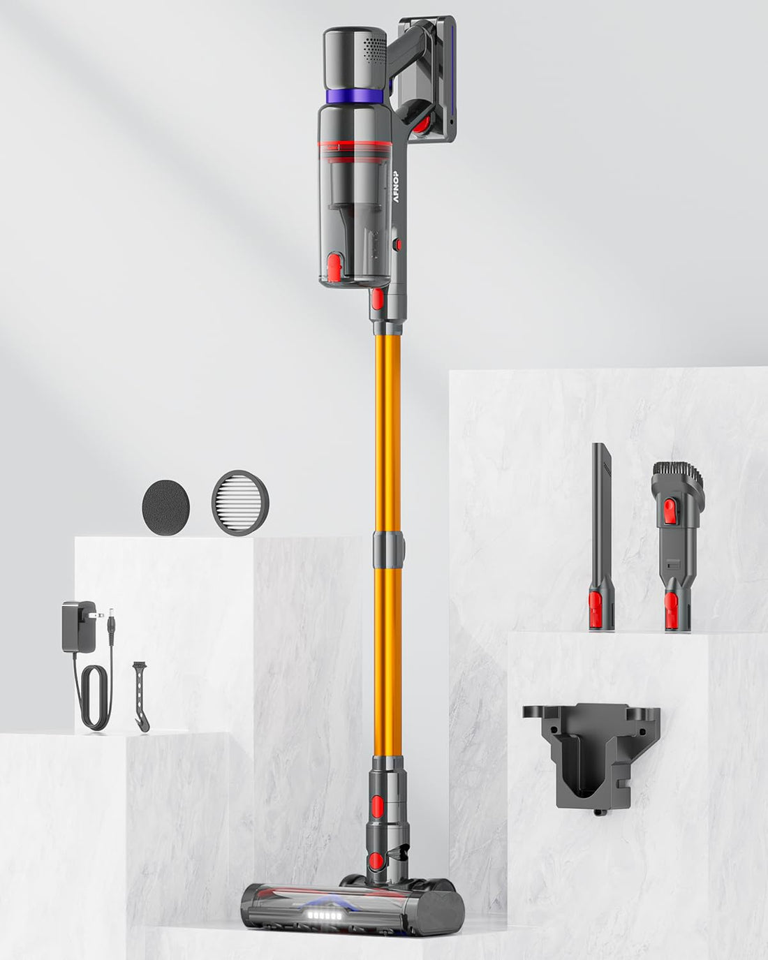 Cordless Vacuum Cleaner, 45Kpa 550W 65Mins Vacuum Cleaners for Home, Stick Vacuum with LED Touch Screen, Anti-tangle Wireless Vacuum, Rechargeable Cordless Vacuum for Pet Hair, Carpet, Hardwood Floor