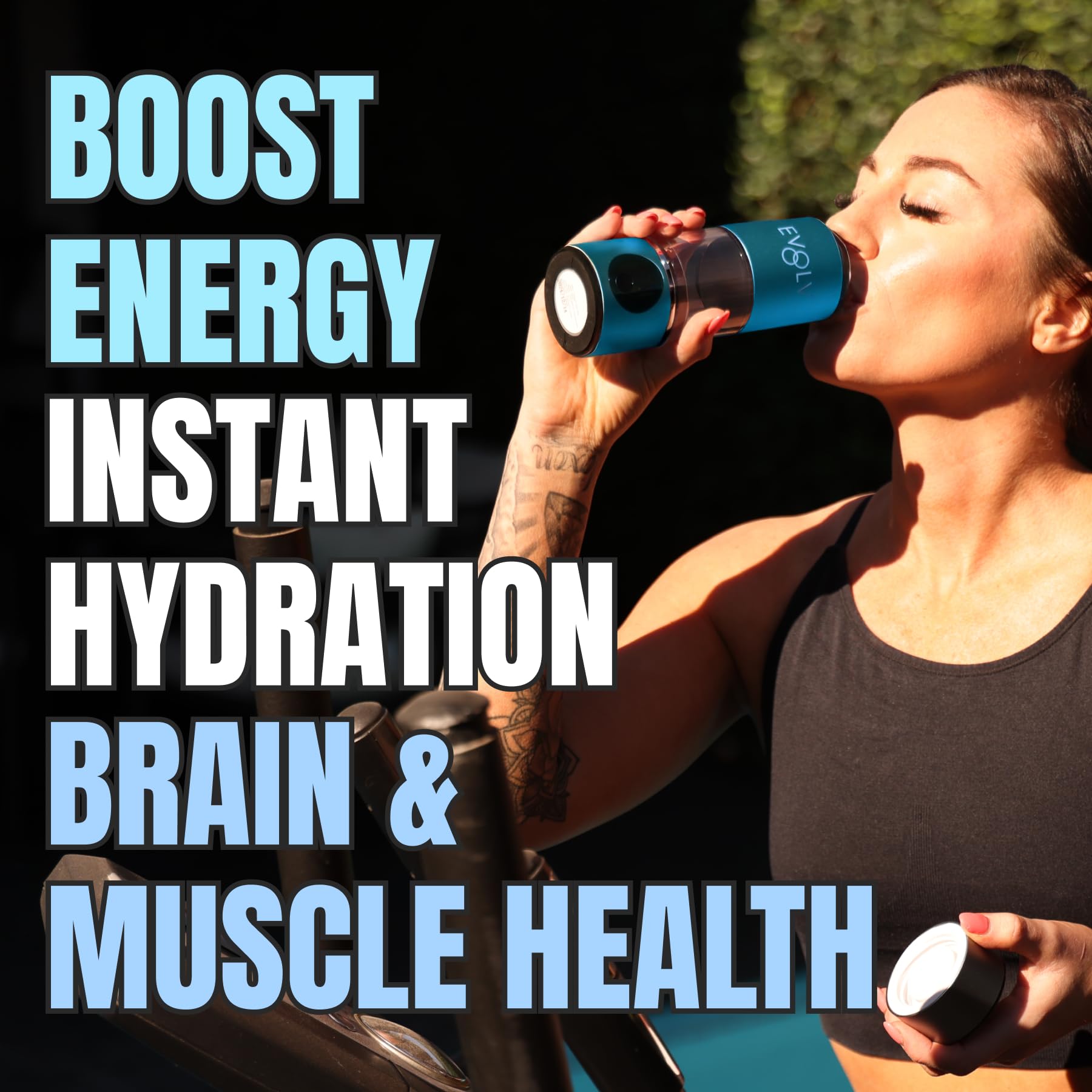 EVOLV Hydrogen Water Bottle Generator – SPE &amp; PEM Water Ionizer 5.42PPM, Highest Concentrated Dose – 8oz Hydrogenated Water Bottle for Improved Energy &amp; Inflammation Support - Easy to Use, Turquoise