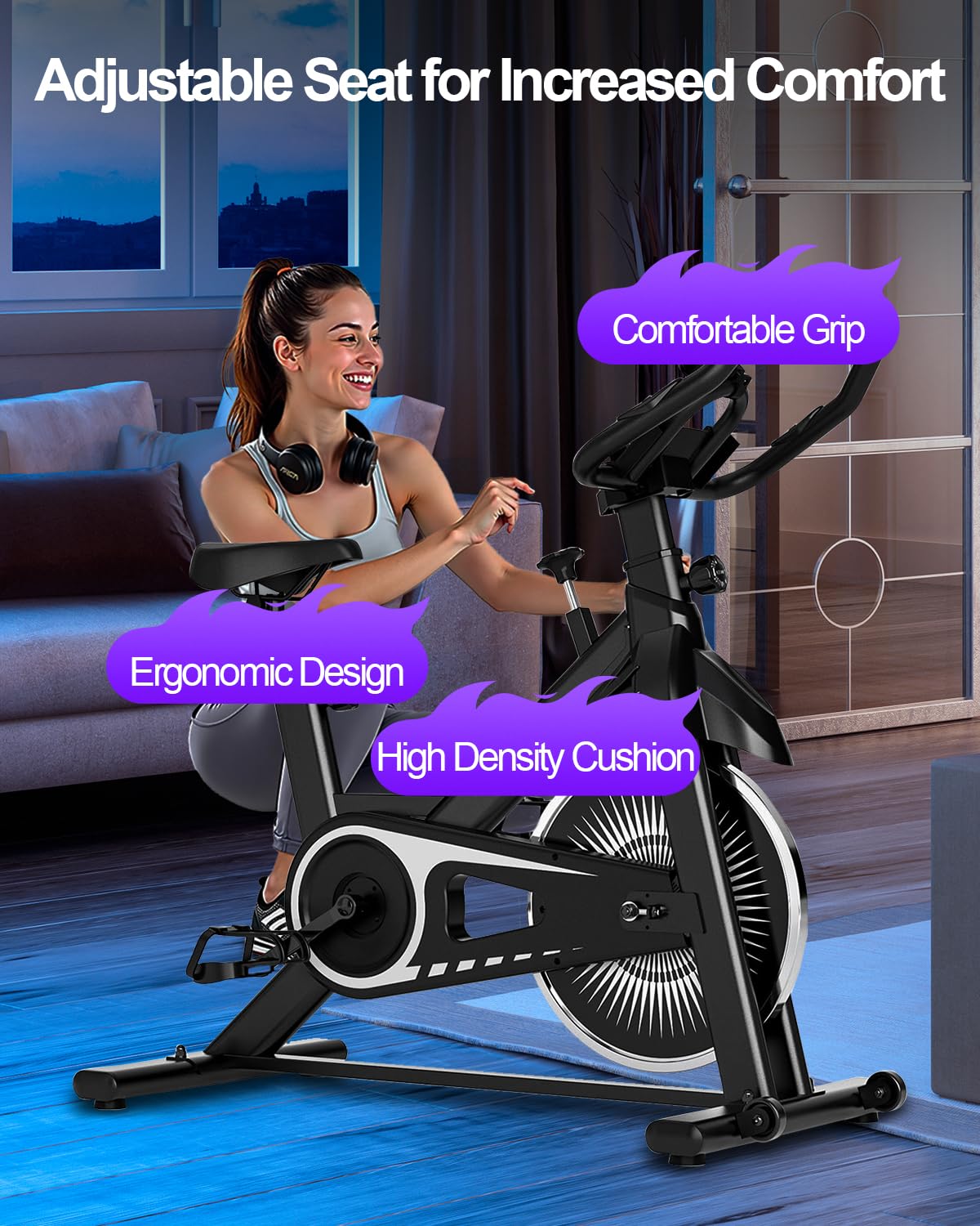 Exercise Bike-Stationary Bikes for Home with Adjustable Resistance, Workout bike Cycling Experience, LCD Display, and Heart Rhythm Monitor – Transform Your Home into a Fitness Center