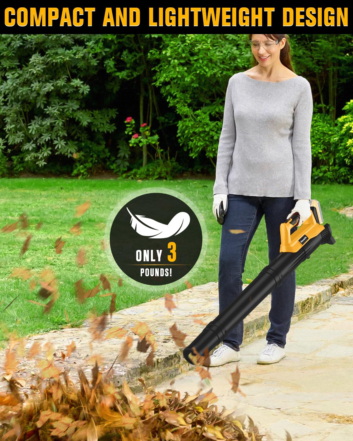 Cordless Hedge Trimmer+String Trimmer+Leaf Blower Combo Compatible with Dewalt 20v Max Battery(Tool Only), Cordless Weed Wacker &amp; Shrub/Bush Trimmer &amp; Electric Leaf Blowers for Lawn Care, Garden, Yard
