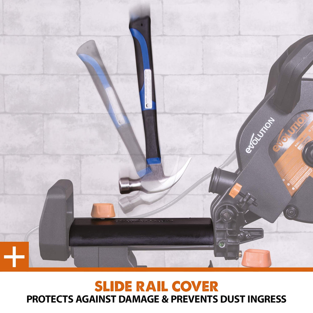 Evolution Power Tools R255SMS+ PLUS 10-Inch Sliding Miter Saw Plus Multi-Material Multi-Purpose Cutting Cuts Metal, Plastic, Wood &amp; More 0˚ - 45˚ Bevel &amp; 50˚ - 50˚ Miter Angles TCT Blade Included